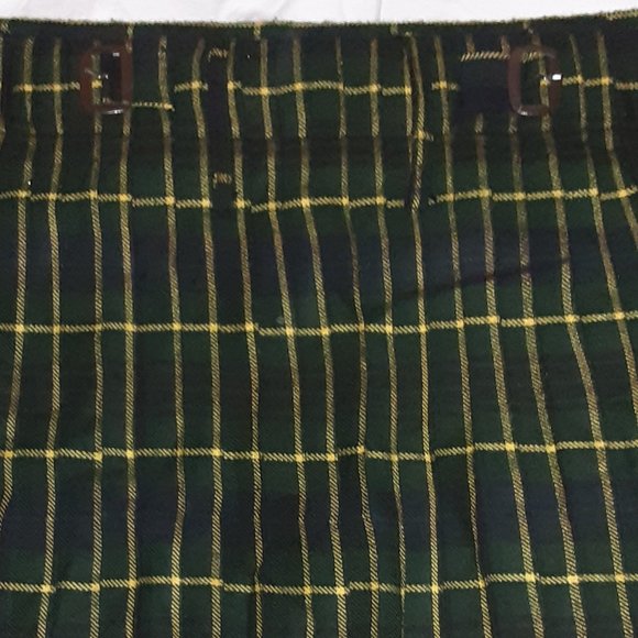 Scot Kilt Plaid, Modern Gordon Tartan: Green Blue Black Yellow, Ren Faire - Picture 12 of 14